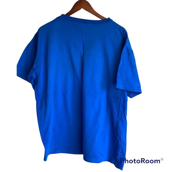 Perry Ellis America Blue S/S T-Shirt Men's Size XXL Orange Spell-out - Picture 8 of 8